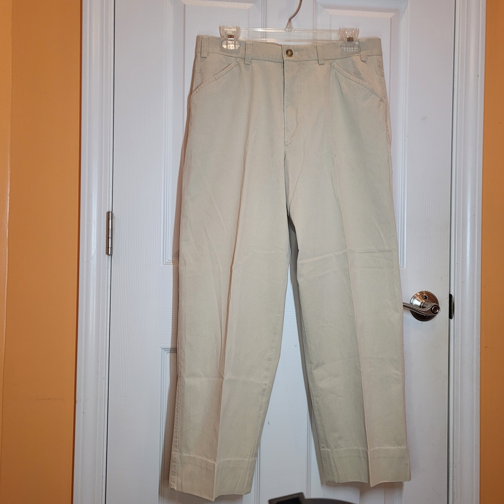 Hiltl Sports Ze 500 Luxury Khaki Trousers Sz 32 Waist